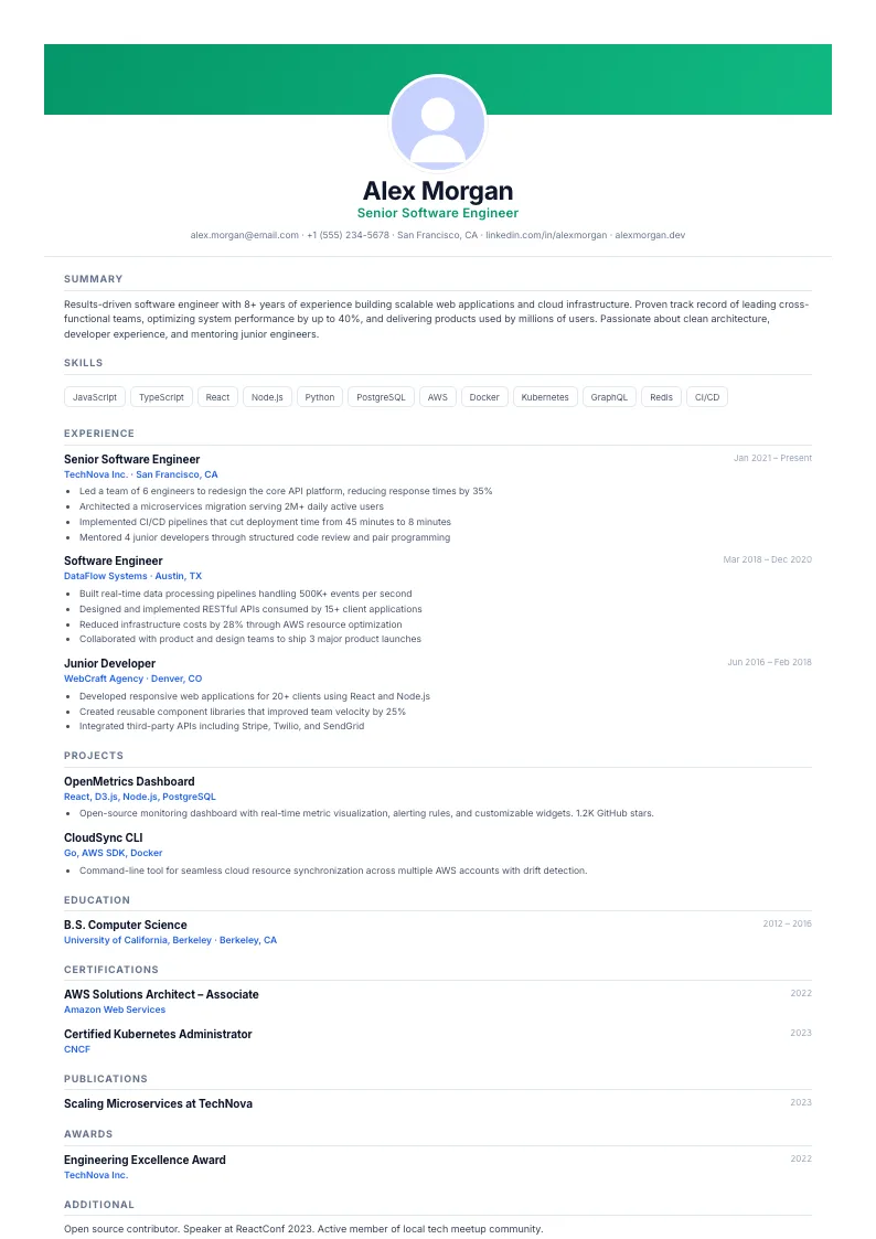Beacon résumé template