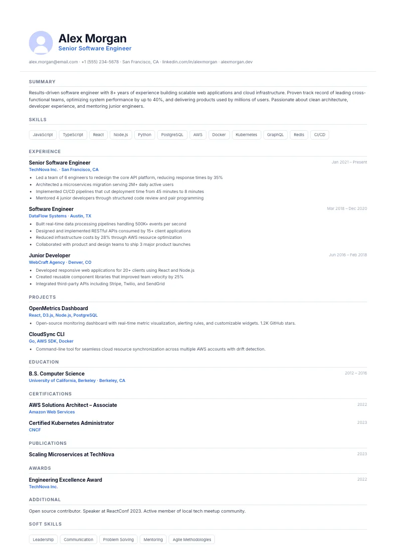 Quill résumé template
