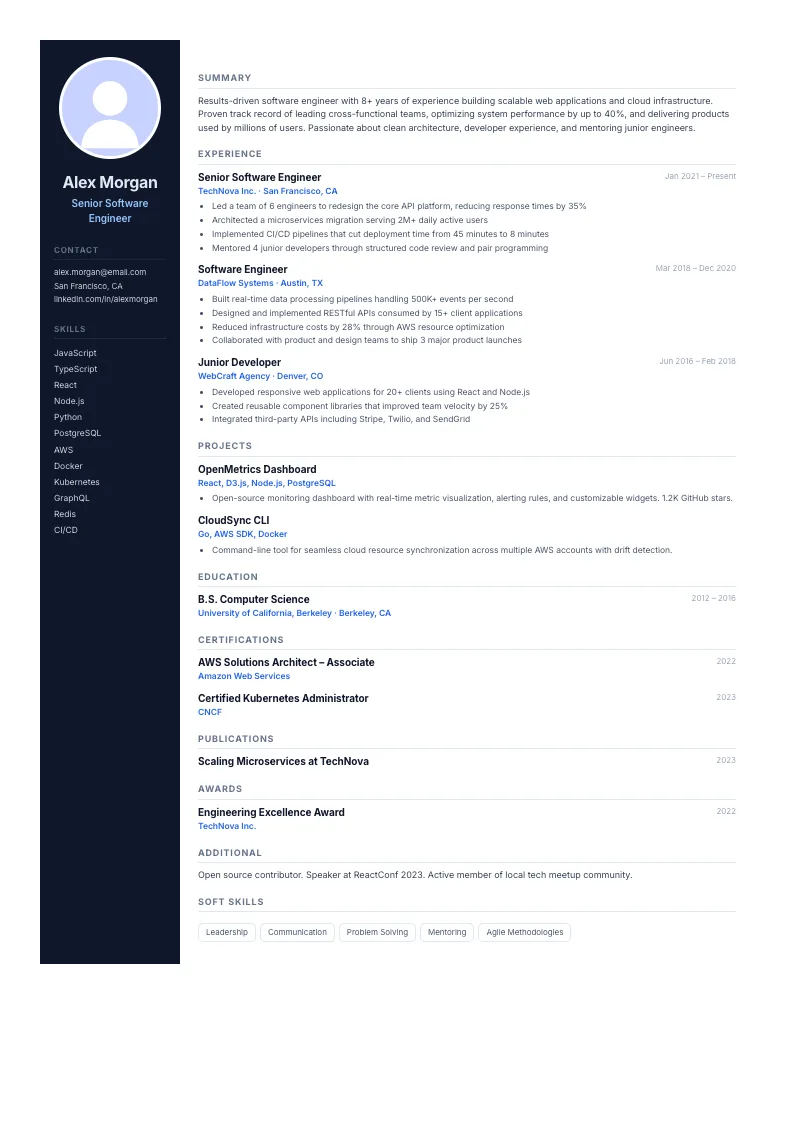 Sloan résumé template